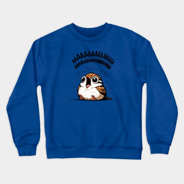 Little Screaming Sparrow Crewneck Sweatshirt by Itouchedabee